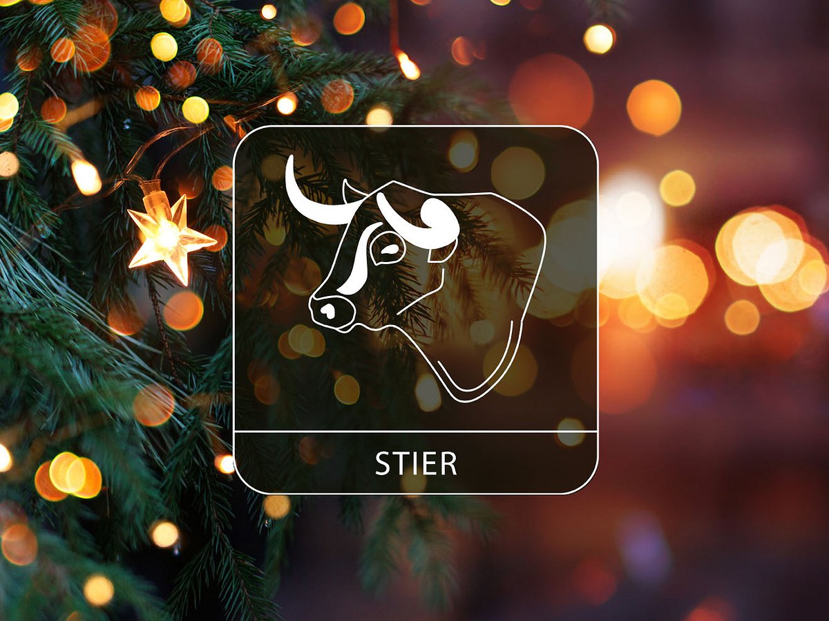 Sternzeichen Stier vor einem weihnachtlichen Hintergrund