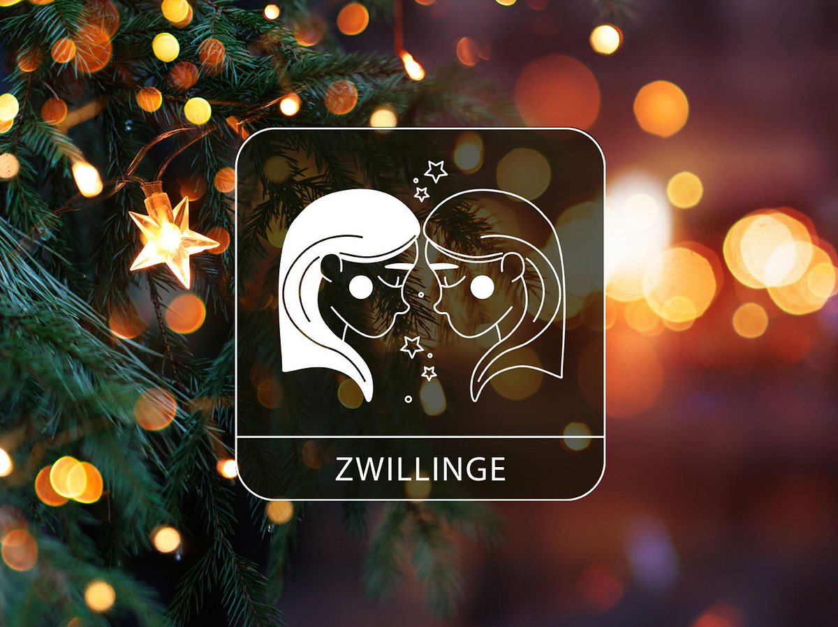 Sternzeichen Zwillinge vor einem weihnachtlichen Hintergrund