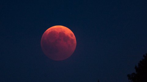 Blutmond am Nachthimmel - Foto: iStock/HT-Pix