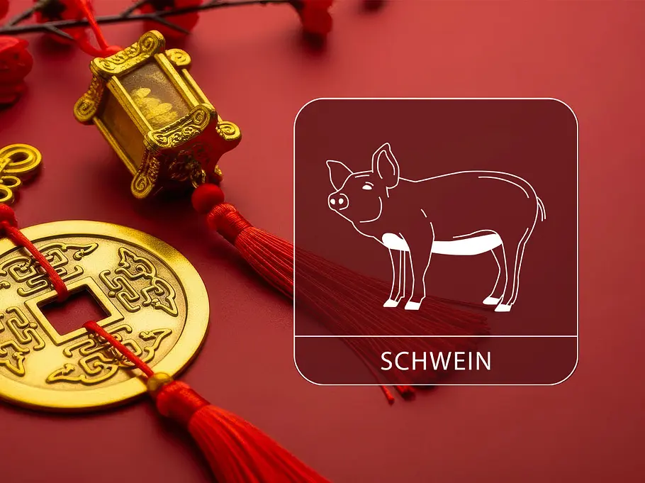 Chinesische Glücksbringer zum Neujahr mit dem Sternzeichen Schwein