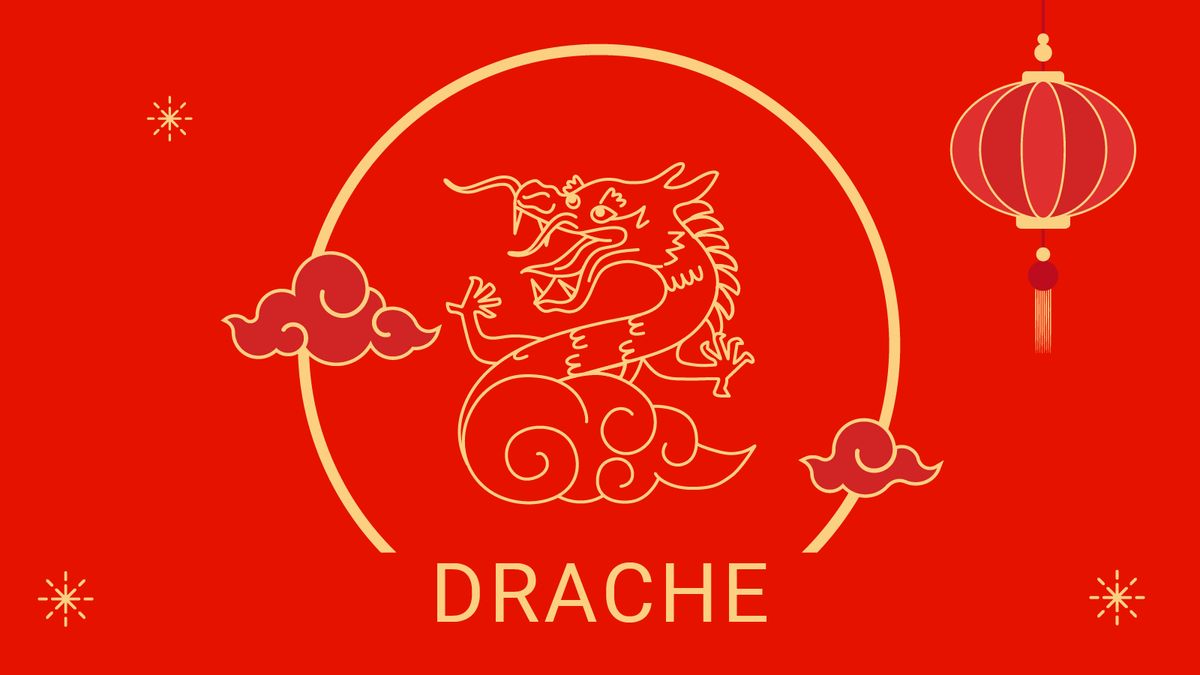 Das Tierkreiszeichen Drache zwischen Wolken und Sternen