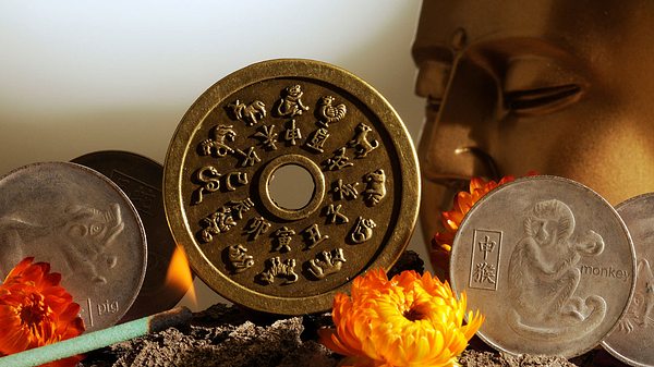Chinesische Münzen mit den 12 Tierkreiszeichen - Foto: Comugnero Silvana / AdobeStock