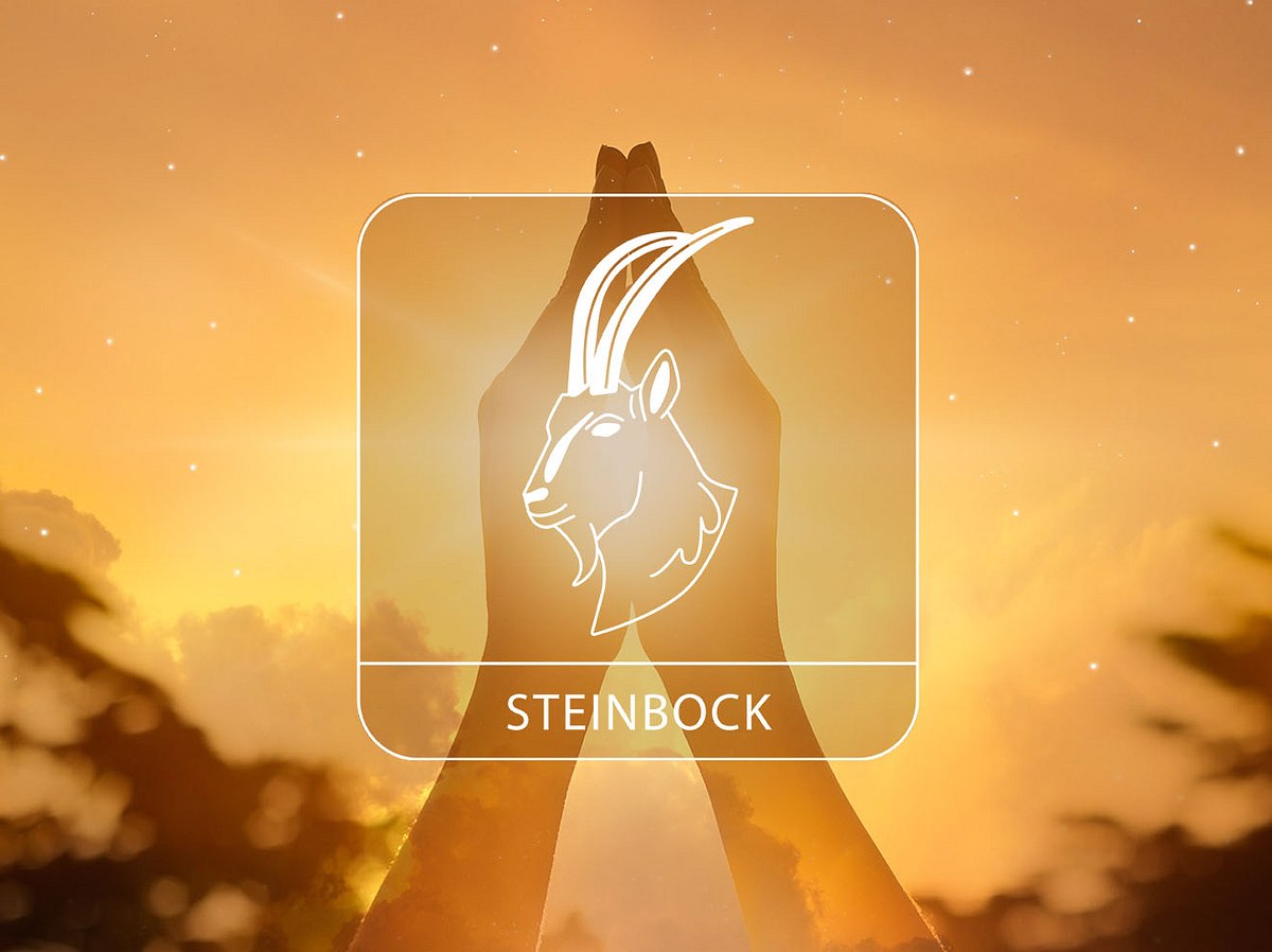 Abbildung vom Sternzeichen Steinbock vor betenden Händen