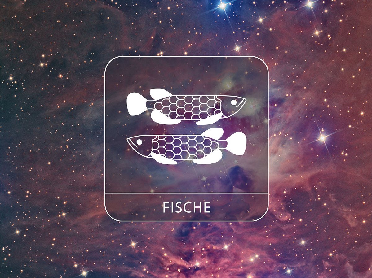 Sternzeichen Fische vor einem galaktischen Hintergrund