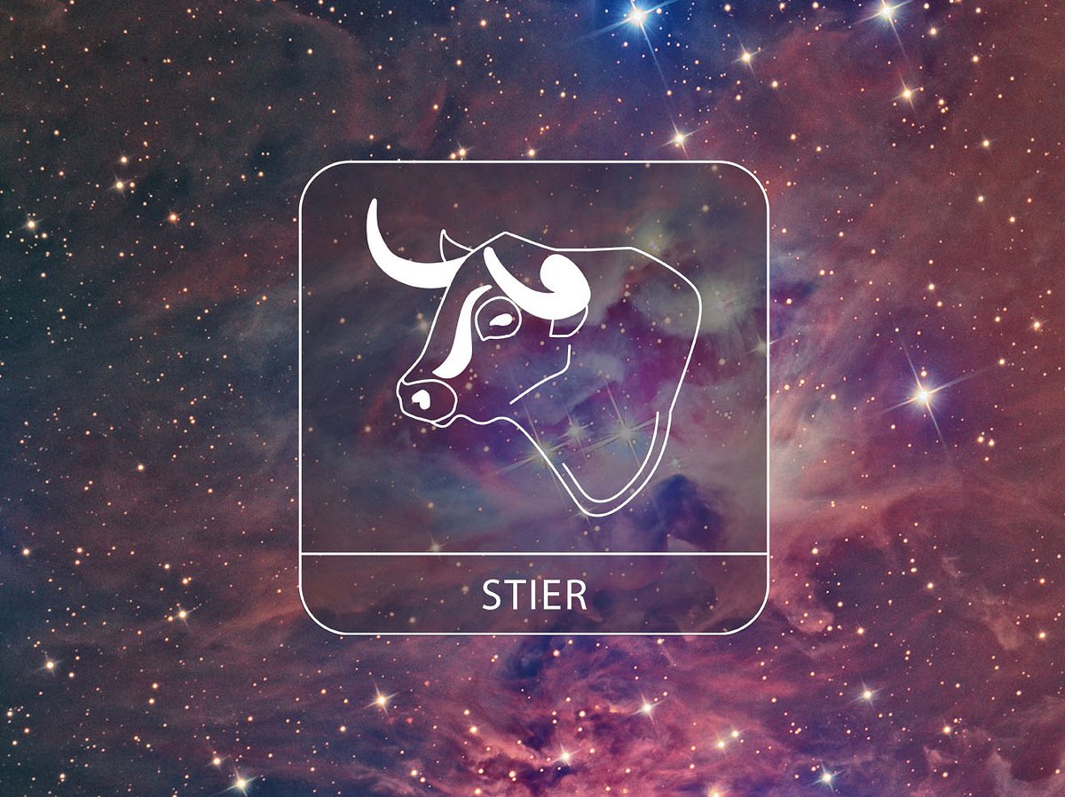 Sternzeichen Stier vor einem galaktischen Hintergrund