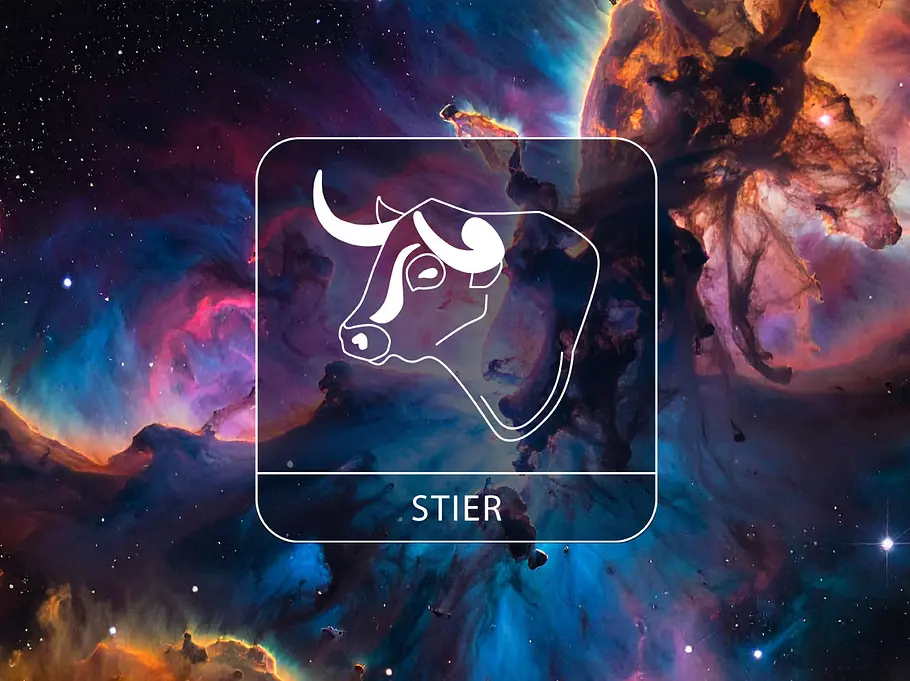Sternzeichen Stier vor einem galaktischen chaotischen Hintergrund