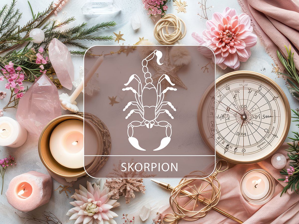 Sternzeichen Skorpion mit Astro-Frühlingsdekoration