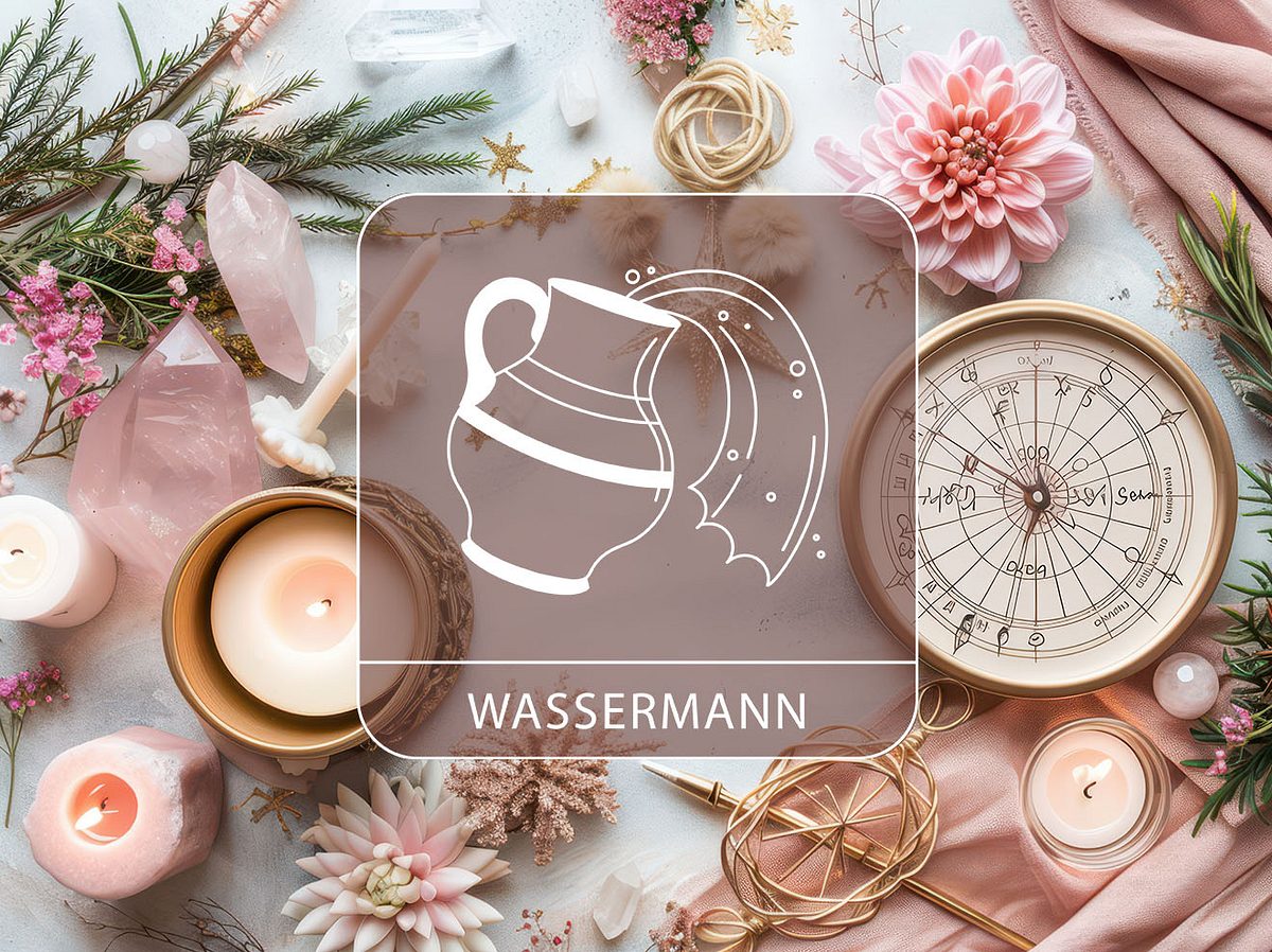 Sternzeichen Wassermann mit Astro-Frühlingsdekoration