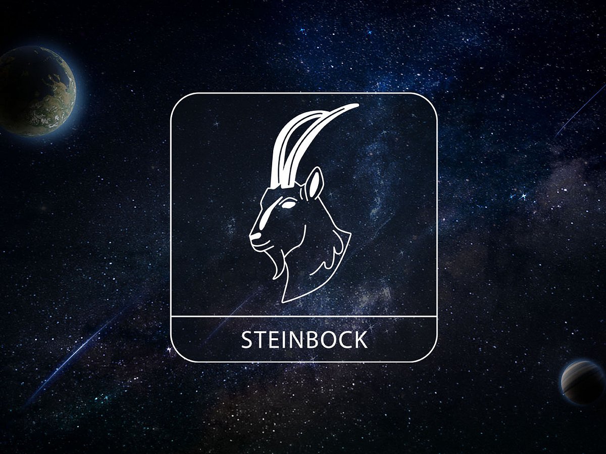 Sternzeichen Steinbock vorm Sternenhimmel