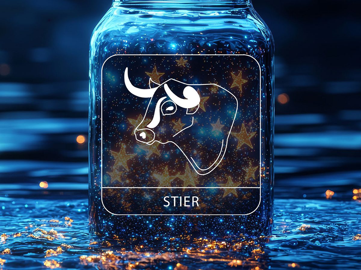 Sternzeichen Stier vor einem Sternenglas