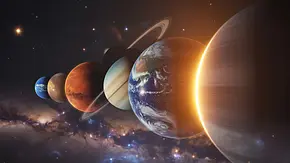 Die Planeten unseres Sonnensystems in einem kosmischen Nebel - Foto: photoshop #11320770/AdobeStock (KI generiert) Die Planeten unseres Sonnensystems in einem kosmischen Nebel - Foto: photoshop #11320770/AdobeStock (KI generiert)