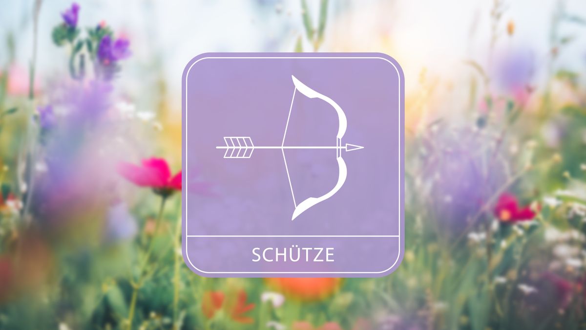 Sternzeichensymbol mit Blumen im Hintergrund