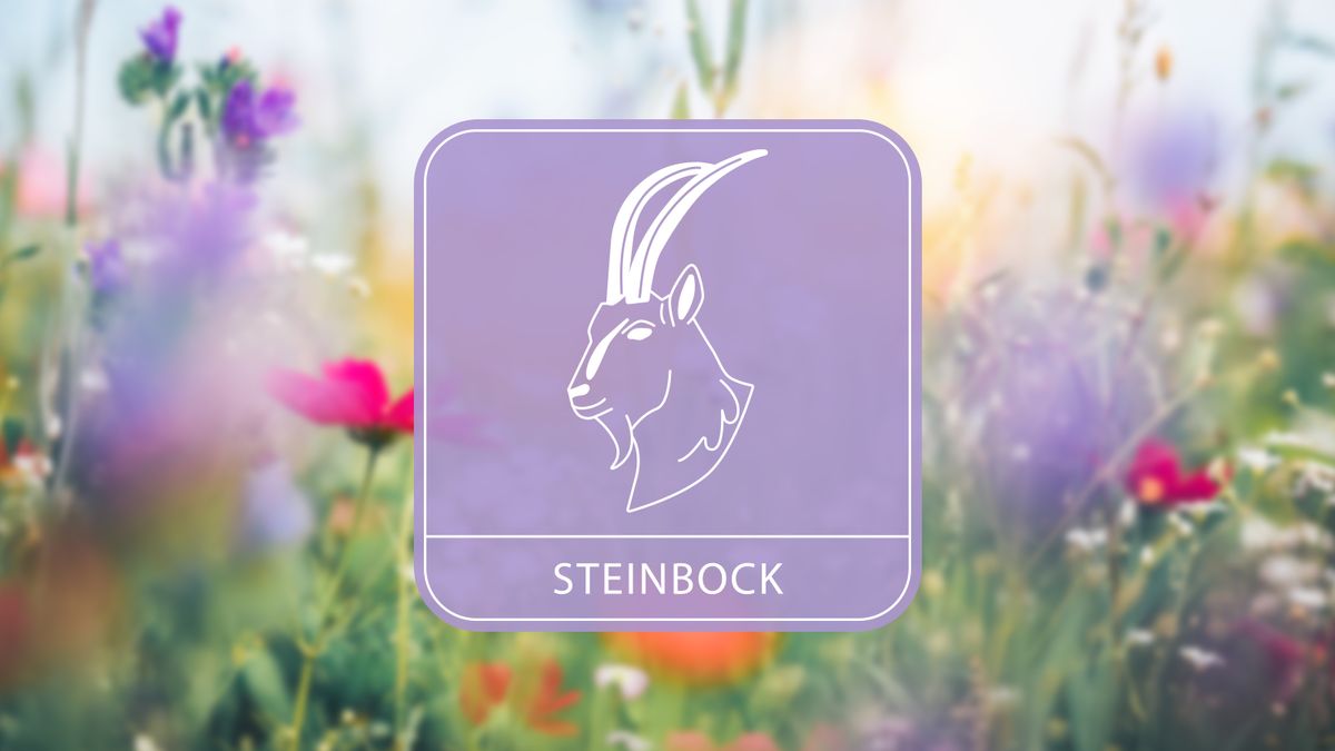 Sternzeichensymbol mit Blumen im Hintergrund