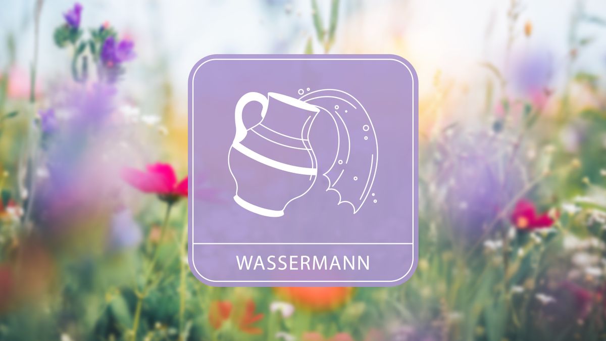 Sternzeichensymbol mit Blumen im Hintergrund