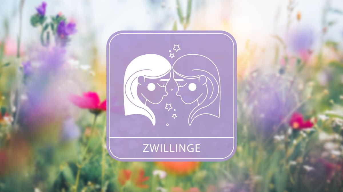 Sternzeichensymbol mit Blumen im Hintergrund