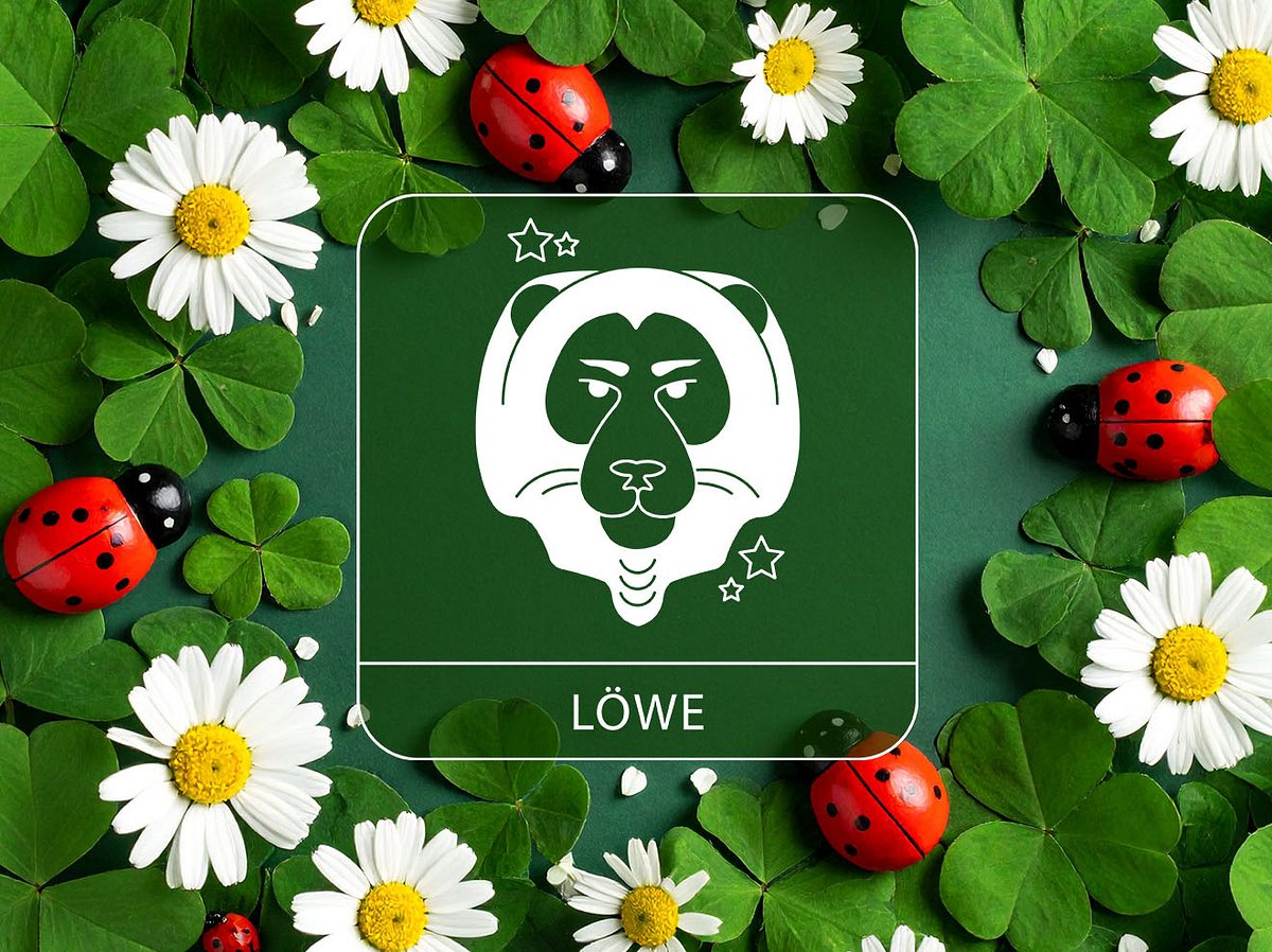 Sternzeichen Löwe vor Glückshintergrund