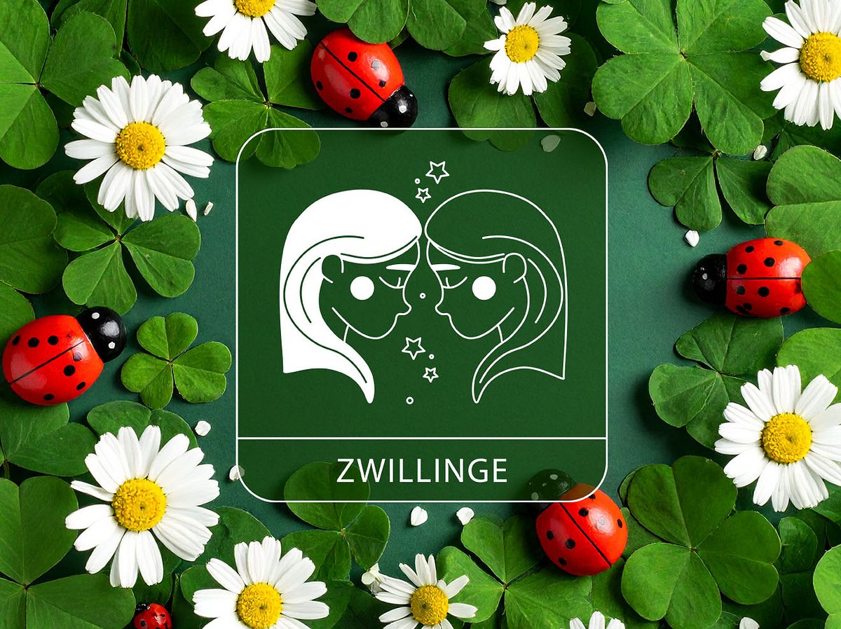 Sternzeichen Zwillinge vor Glückshintergrund!