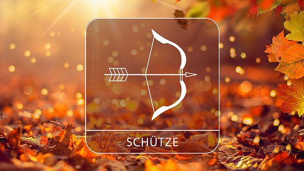 Abbildung vom Sternzeichen Schütze in einem herbstlichen Umfeld - Foto: Moofushi / Adobe Stock und Astrowoche.de