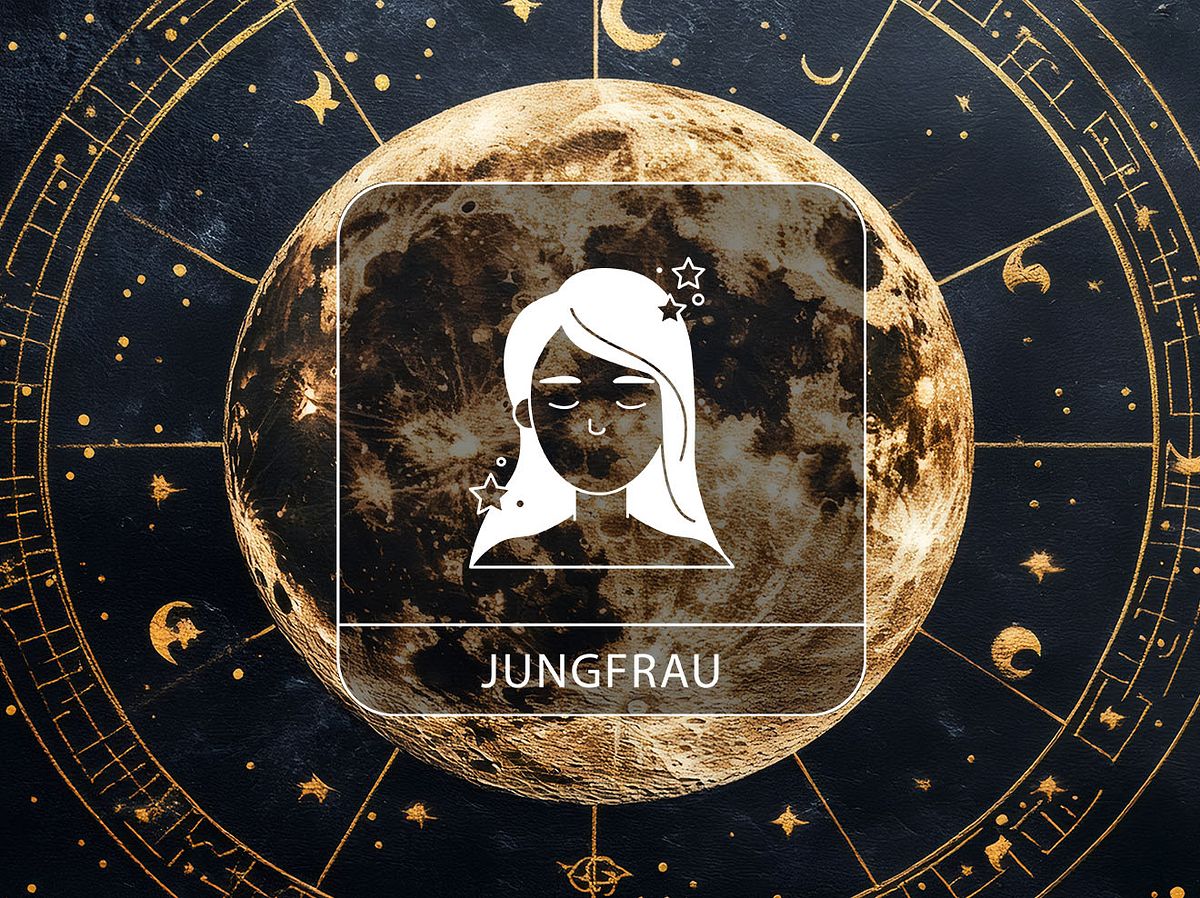 Sternzeichen Jungfrau vor Vollmond-Hintergrund