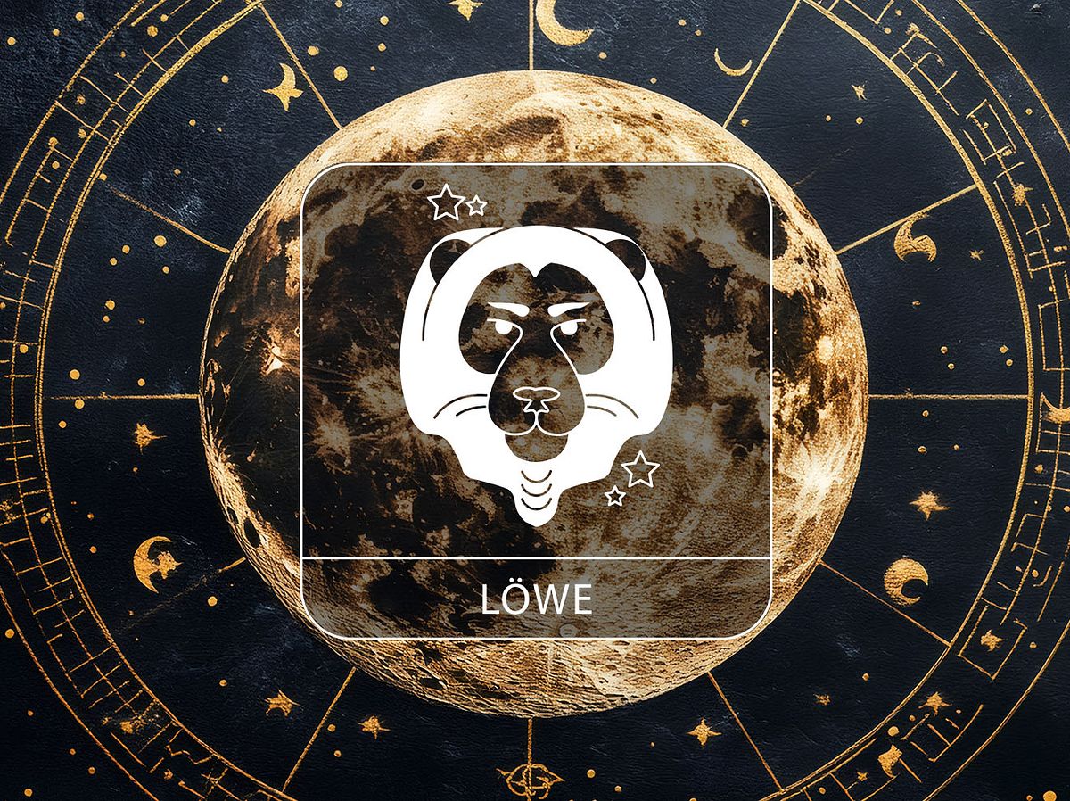 Sternzeichen Löwe vor Vollmond-Hintergrund