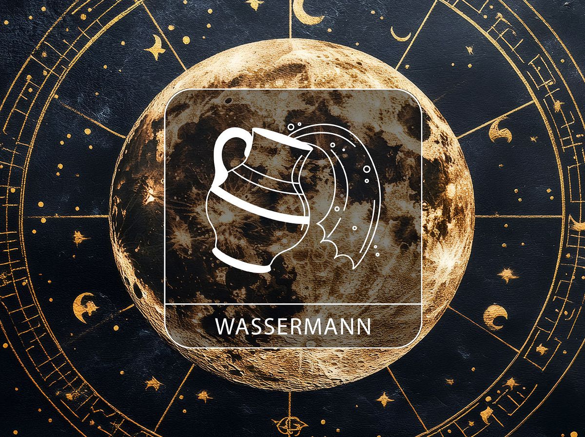 Sternzeichen Wassermann vor Vollmond-Hintergrund