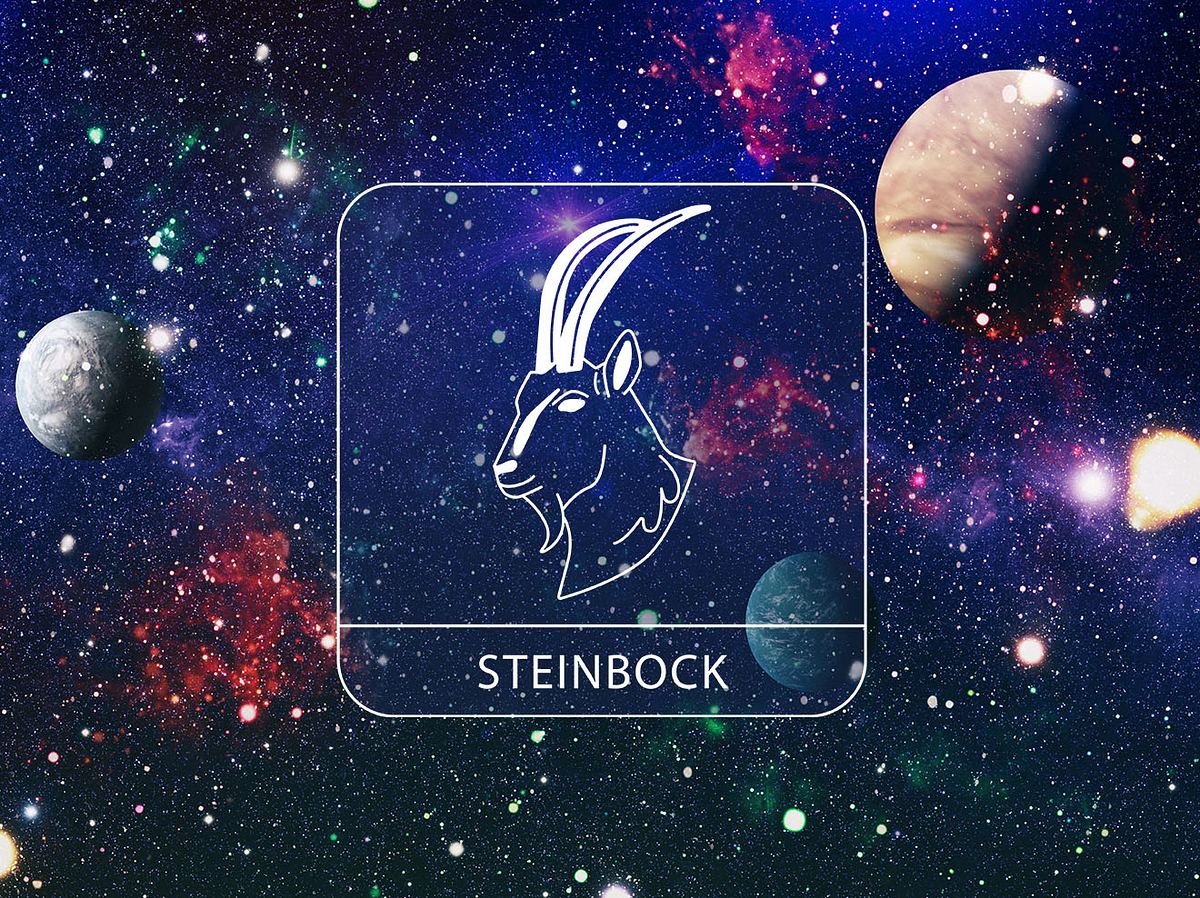   Sternzeichen Steinbock vor einem galaktischen Hintergrund