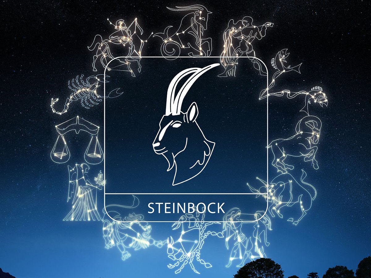 Sternzeichen Steinbock umringt von Sternbildern