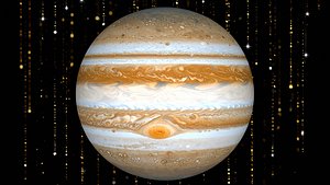 Planet Jupiter umgeben von Goldregen - Foto: AdobeFirefly (generiert mit KI)