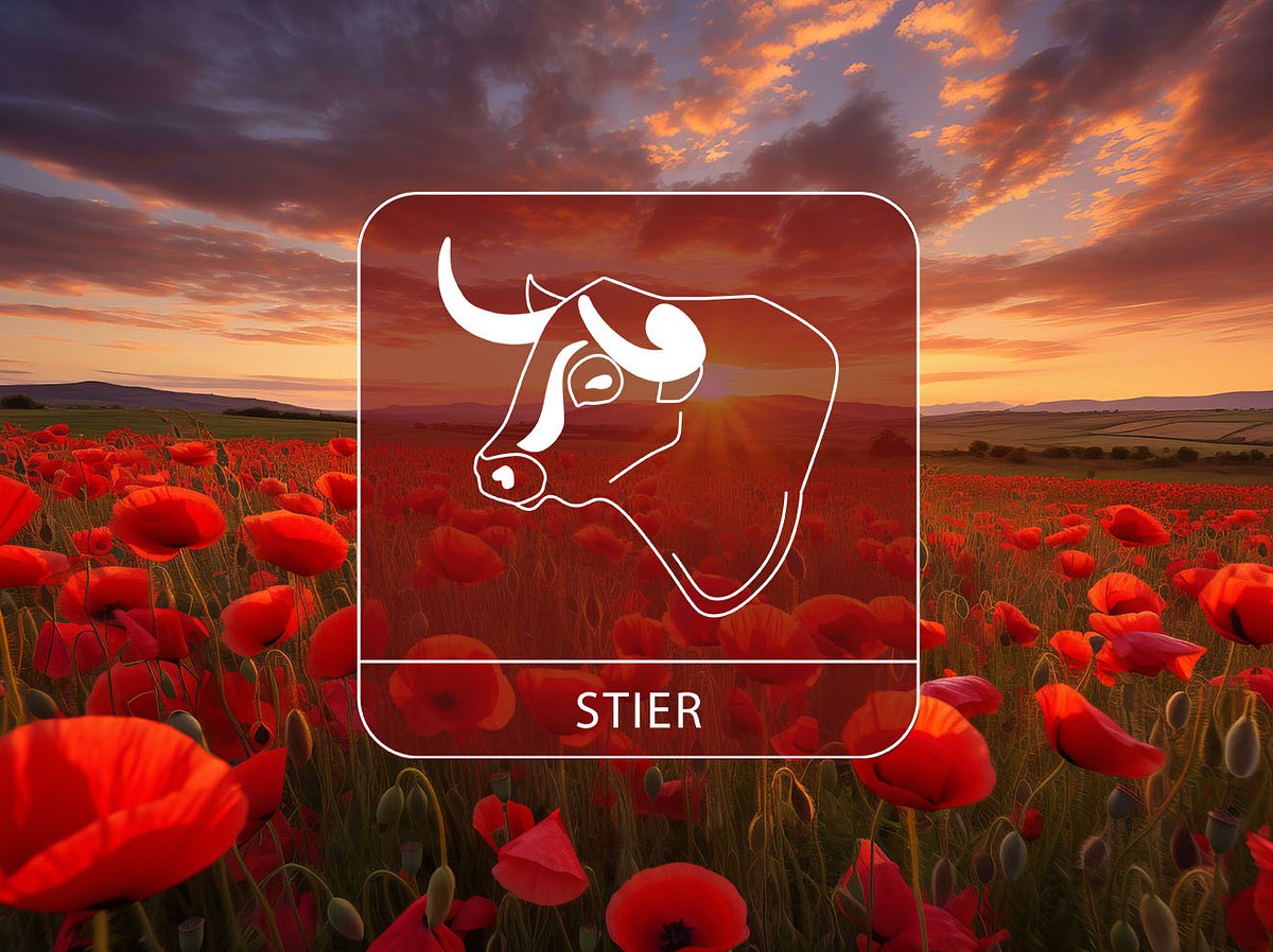 Sternzeichen Stier vor Blumenwiese