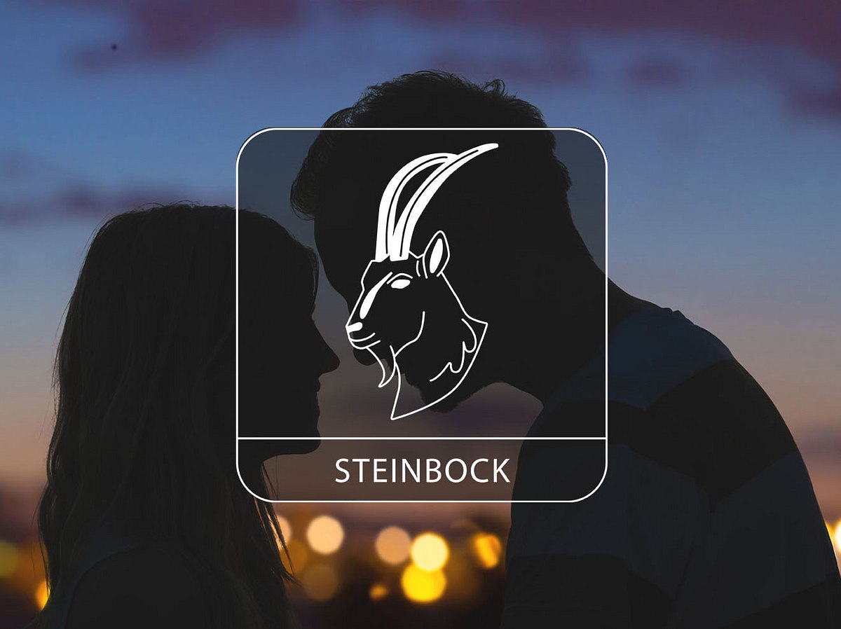 Sternzeichen Steinbock vor einem Hintergrund mit einem verliebten Paar