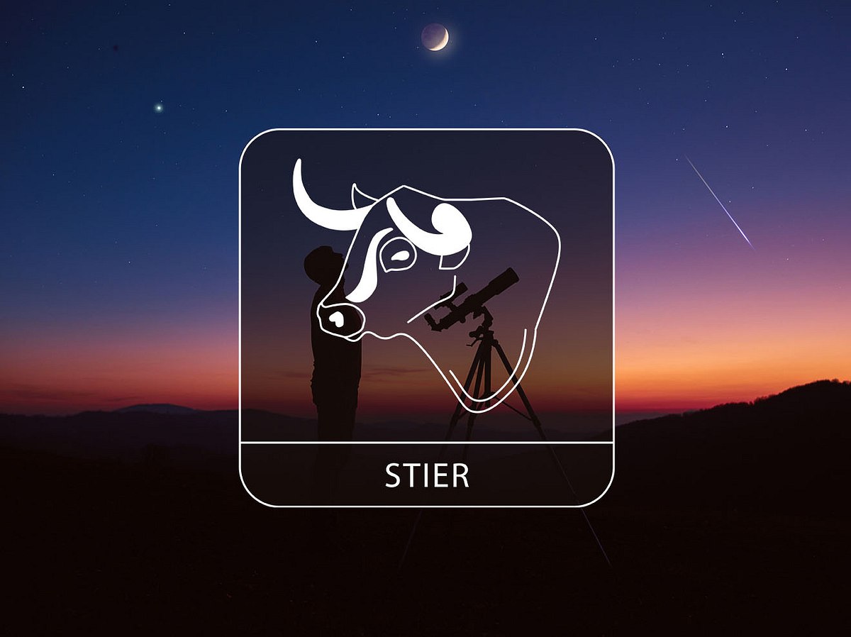 Sternzeichen Stier vor einem Nachthimmel mit partieller Mondfinsternis