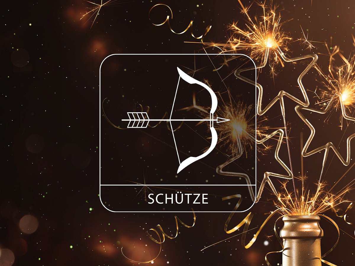 Sternzeichen Schütze vor Silvester-Dekoration