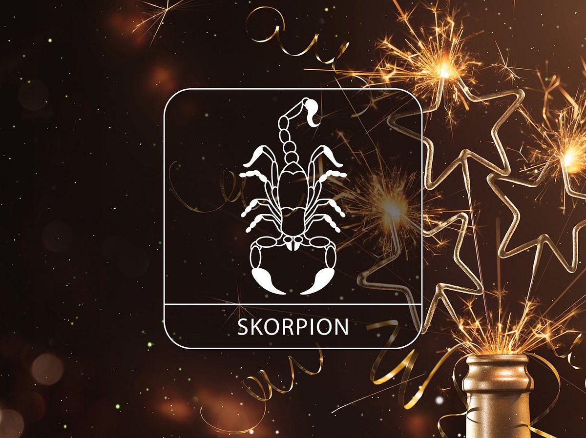 Sternzeichen Skorpion vor Silvester-Dekoration