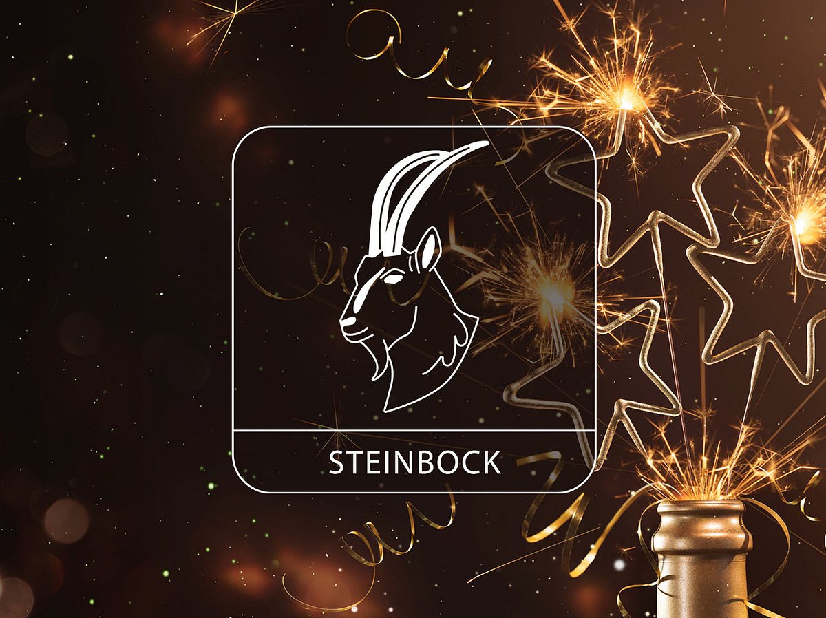 Sternzeichen Steinbock vor Silvester-Dekoration