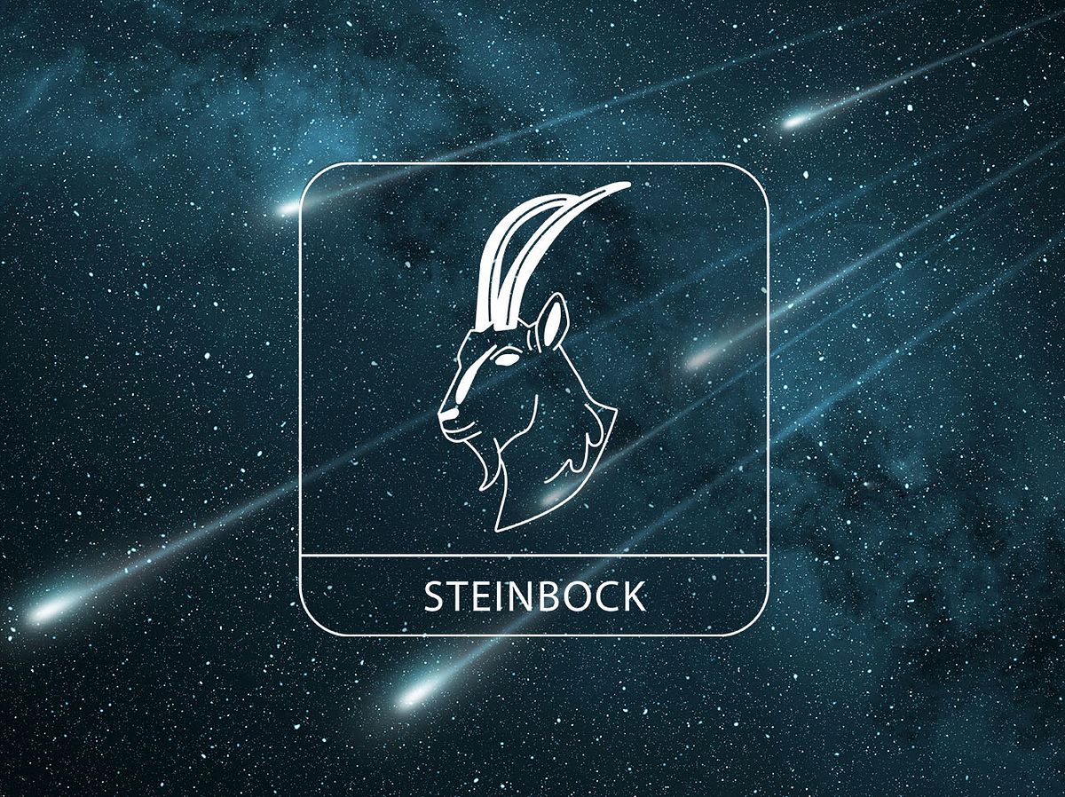 Sternzeichen Steinbock vor einer Sternschnuppen-Nacht