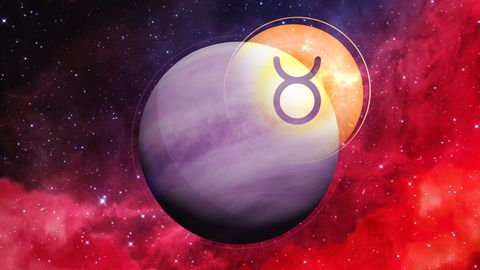 Ansicht auf die Venus und das Symbol des Stiers - Foto: Astrowoche.de & iStock (WhataWin, dottedhippo)