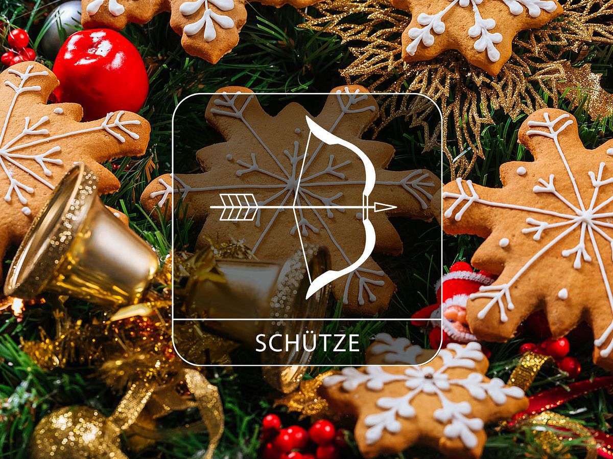 Sternzeichen Schütze vor Weihnachtsplätzchen