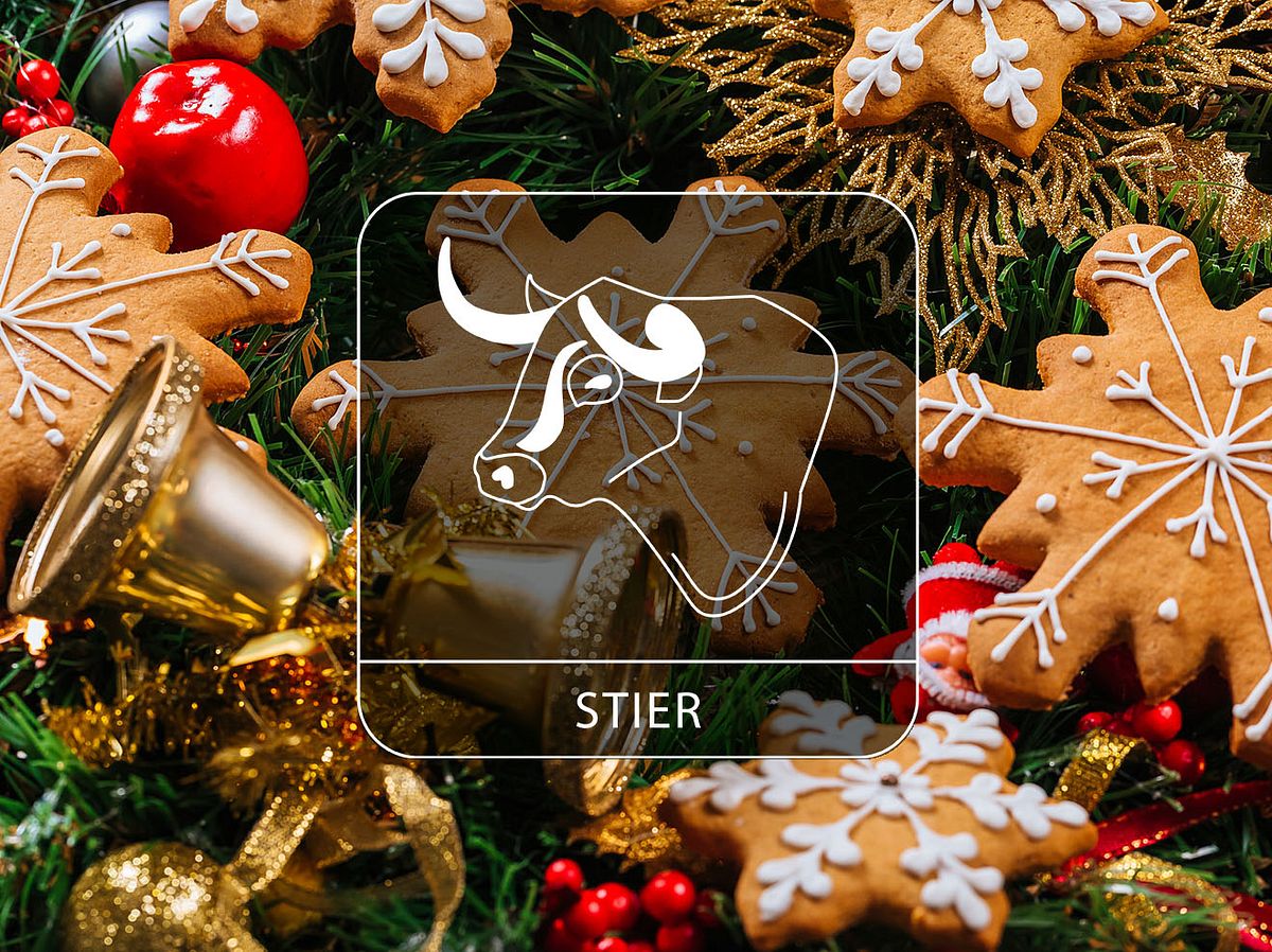 Sternzeichen Stier vor Weihnachtsplätzchen