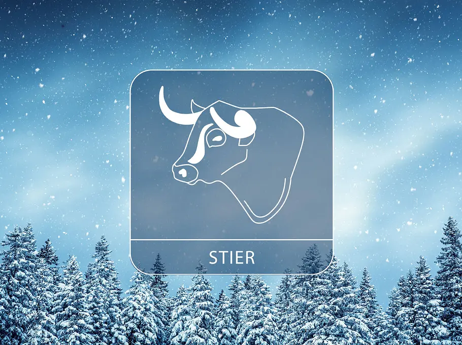 Das große Winter-Horoskop 2025/2026 für das Sternzeichen Stier Vor einer winterlich, verschneiten Wald-Landschaft ist ein Bild des Sternzeichen Stier zu sehen.