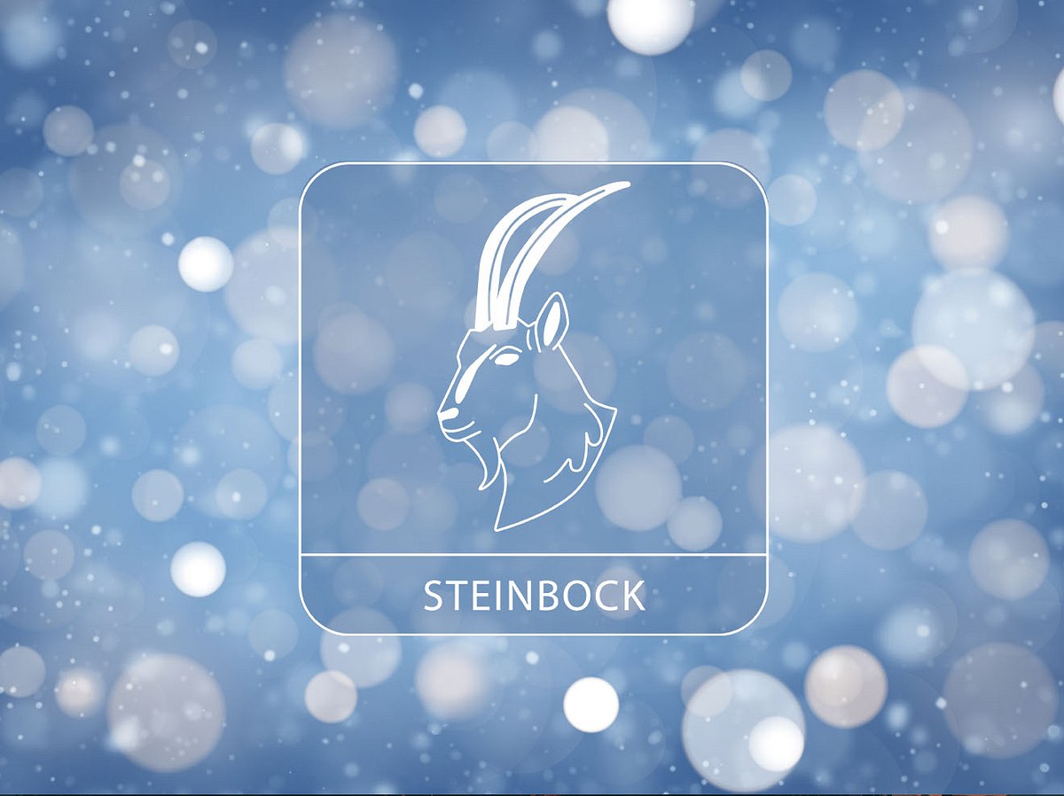 Sternzeichen Steinbock vor winterlichem Hintergrund