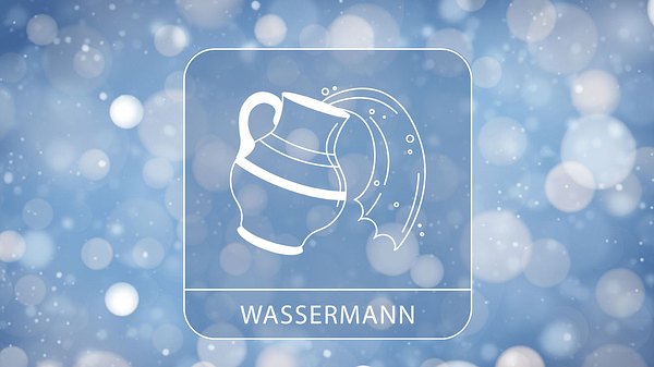 Sternzeichen Wassermann vor winterlichem Hintergrund - Foto: Collage mit Amore al Arte / iStock & Astrowoche.de