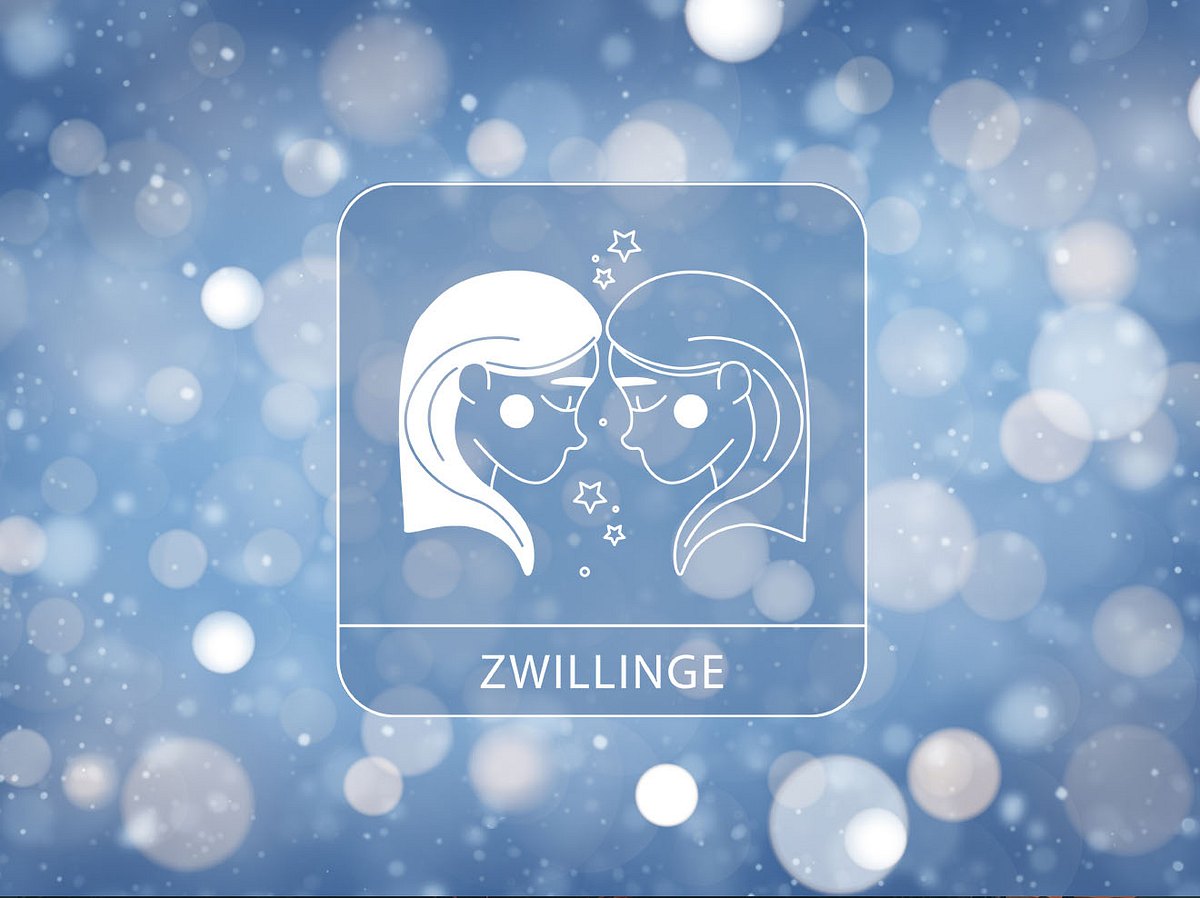 Sternzeichen Zwillinge vor winterlichem Hintergrund